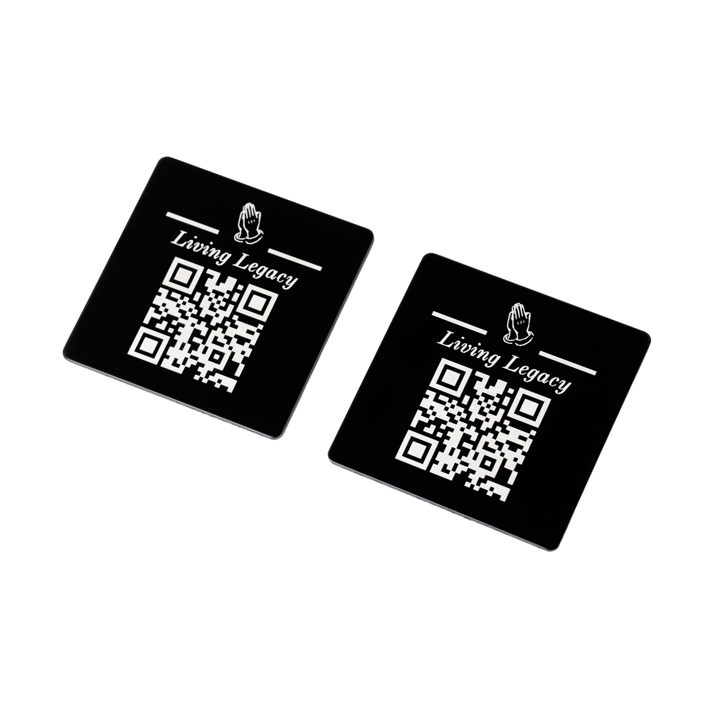 Memorial 2x2 Inch Metal Engraved QR Tags: Commemorate Loved Ones with Dignity, Ideal for Cemetery Tombstones & Thoughtful Bereavement Gifts for The Loss of Loved Ones