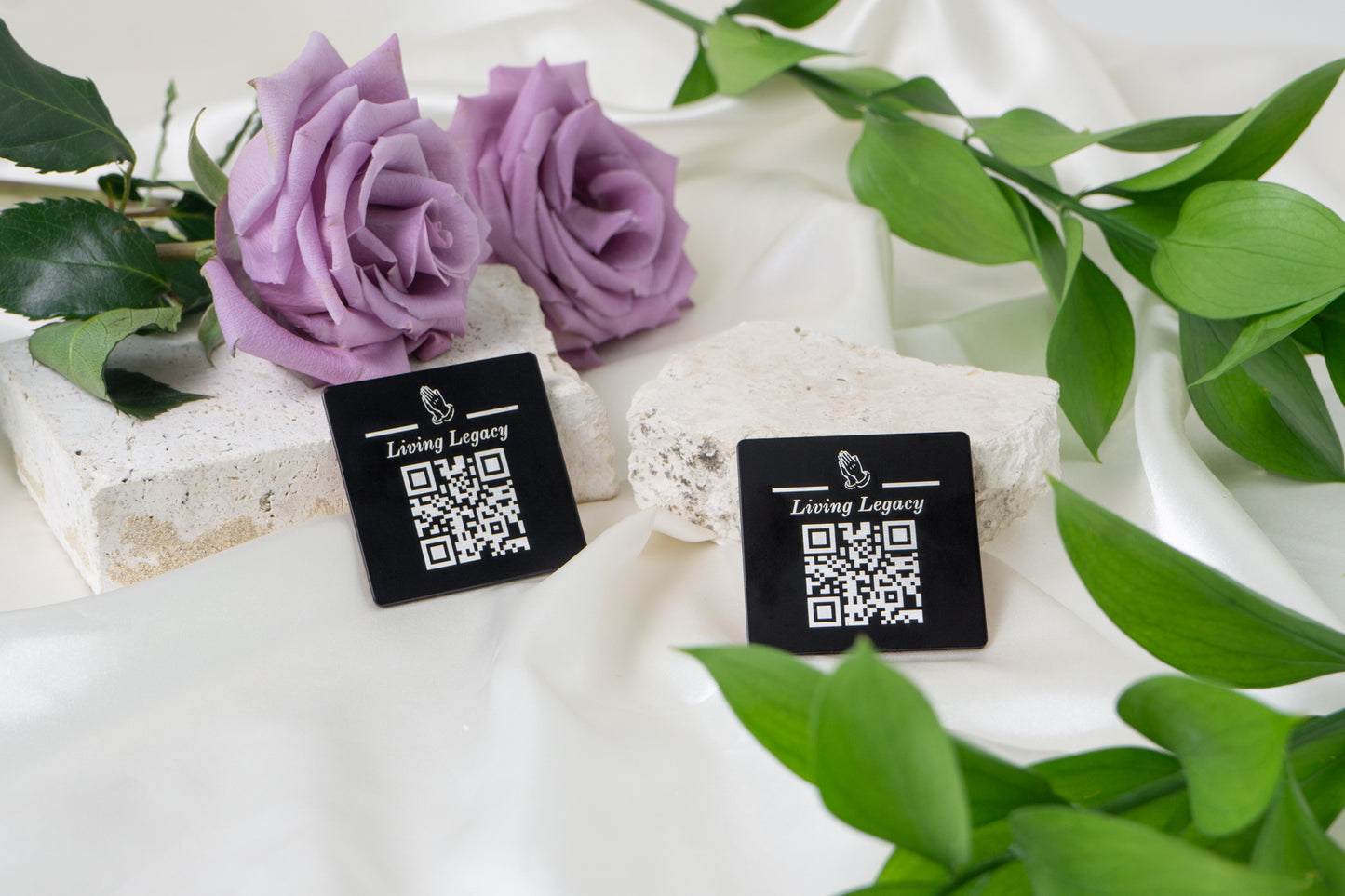 Memorial 2x2 Inch Metal Engraved QR Tags: Commemorate Loved Ones with Dignity, Ideal for Cemetery Tombstones & Thoughtful Bereavement Gifts for The Loss of Loved Ones