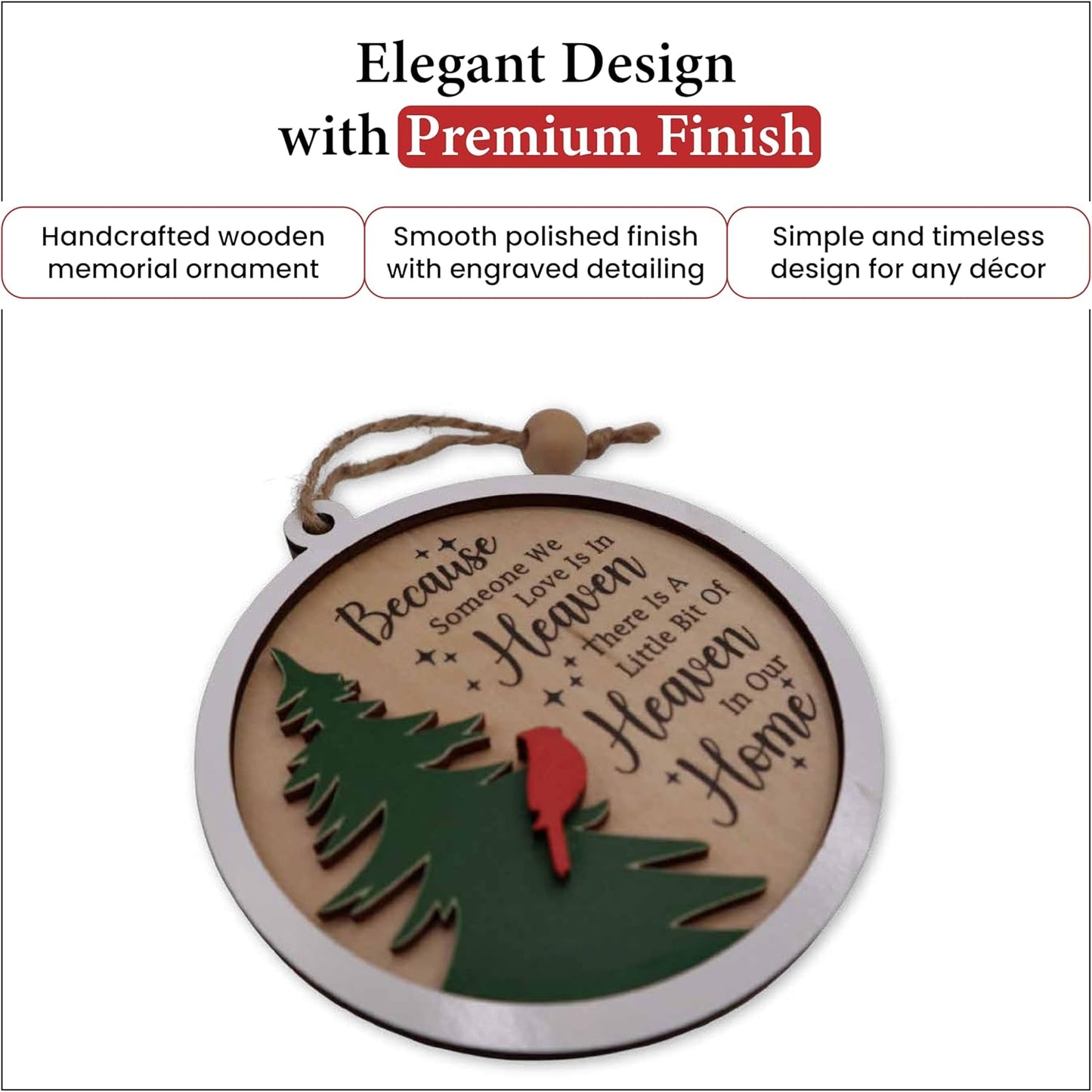 Living Legacy Wooden Christmas Memorial Ornament – Handcrafted Tribute with Custom QR Photo Memories for Loved Ones in Heaven
