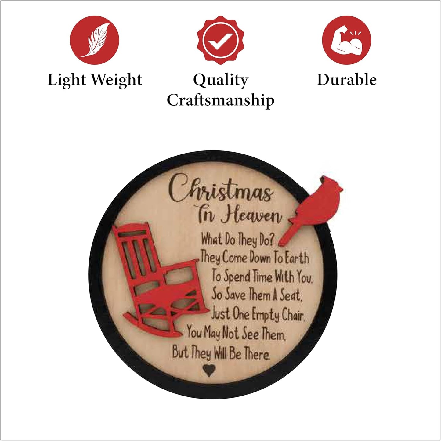 Living Legacy Wooden Christmas Memorial Ornament – Handcrafted Tribute with Custom QR Photo Memories for Loved Ones in Heaven