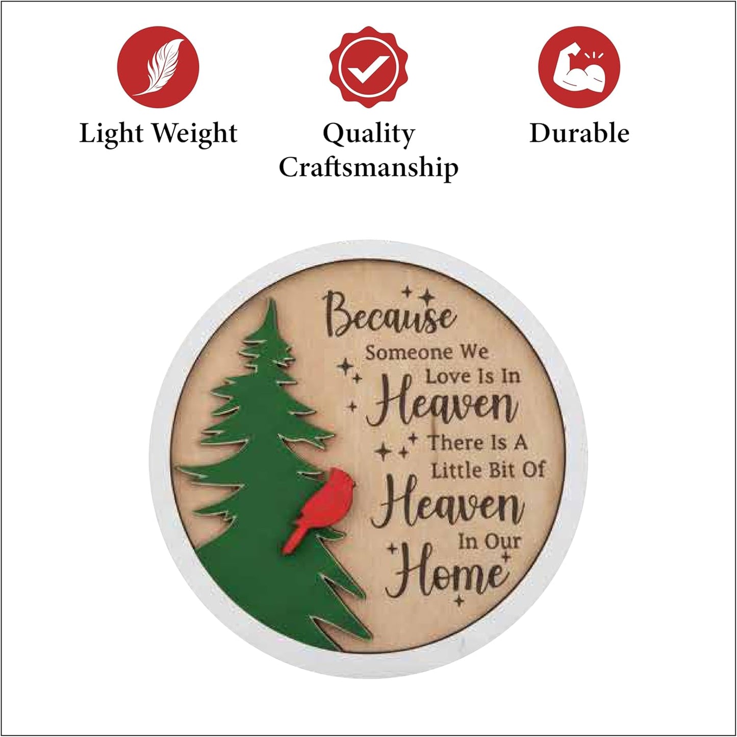Living Legacy Wooden Christmas Memorial Ornament – Handcrafted Tribute with Custom QR Photo Memories for Loved Ones in Heaven