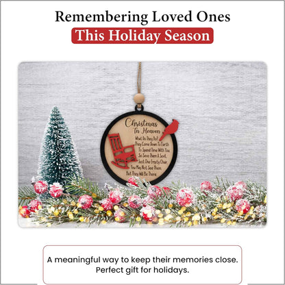 Living Legacy Wooden Christmas Memorial Ornament – Handcrafted Tribute with Custom QR Photo Memories for Loved Ones in Heaven