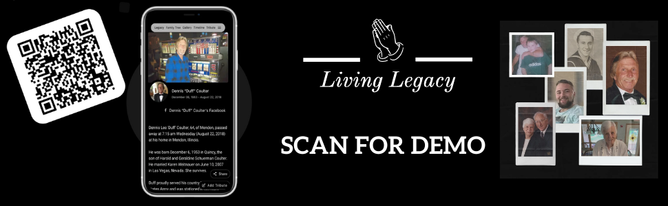 Memorial 2x2 Inch Metal Engraved QR Tags: Commemorate Loved Ones with Dignity, Ideal for Cemetery Tombstones & Thoughtful Bereavement Gifts for The Loss of Loved Ones