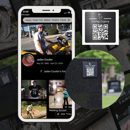 Memorial 2x2 Inch Metal Engraved QR Tags: Commemorate Loved Ones with Dignity, Ideal for Cemetery Tombstones & Thoughtful Bereavement Gifts for The Loss of Loved Ones